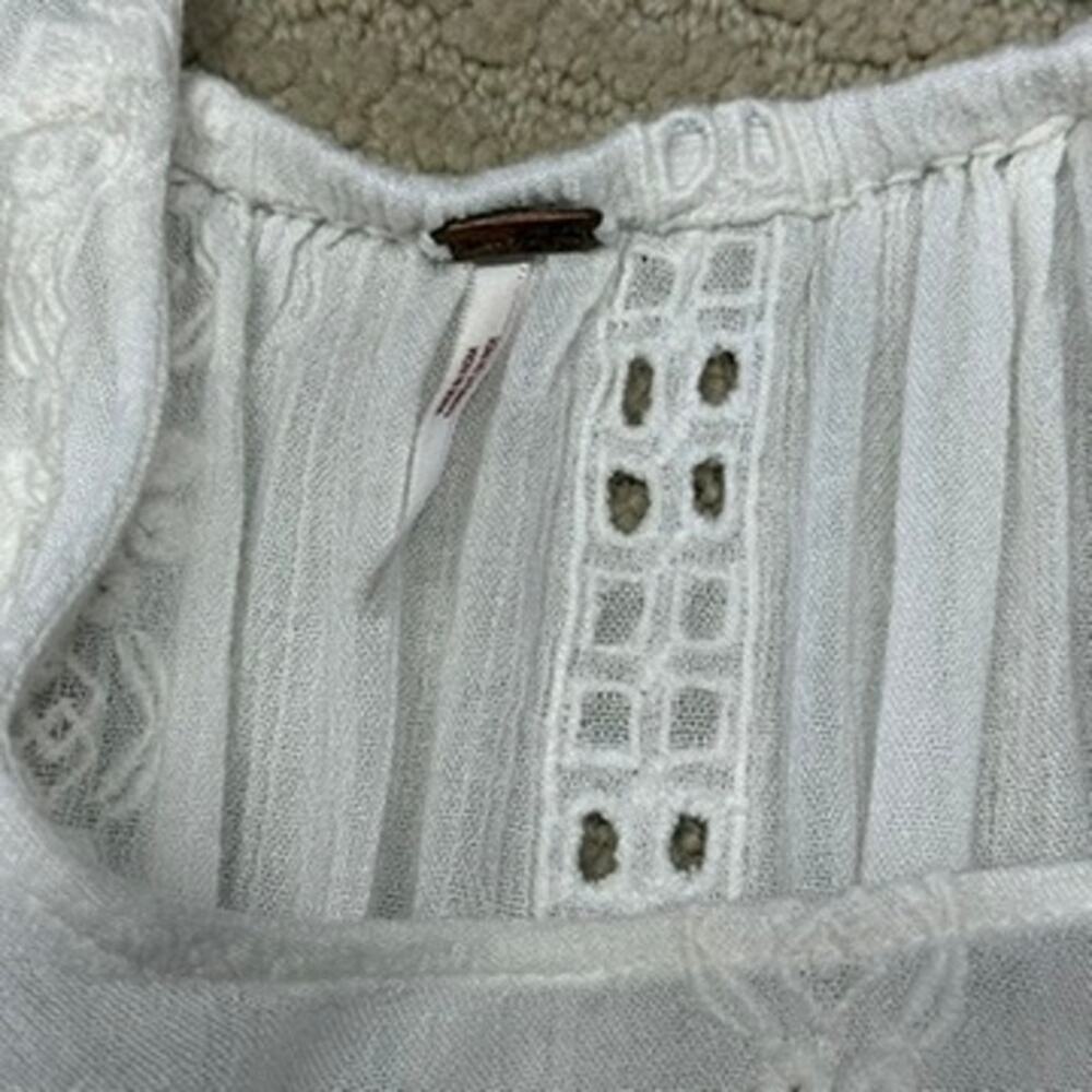 Free People Kiss Kiss Ivory Tunic Bohemian Lace Embroidered Small - Picture 6 of 13